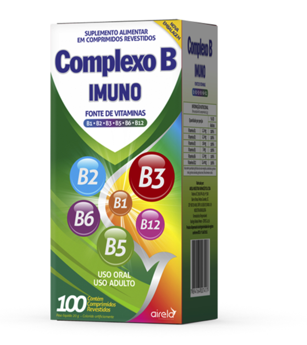 COMPLEXO B B12 B1 B2 B3 B5 B6 B12 COM 100 COMPRIMIDOS Menor preço em COMPLEXO B B12 B1 B2 B3 B5 B6 B12 COM 100 COMPRIMIDOS