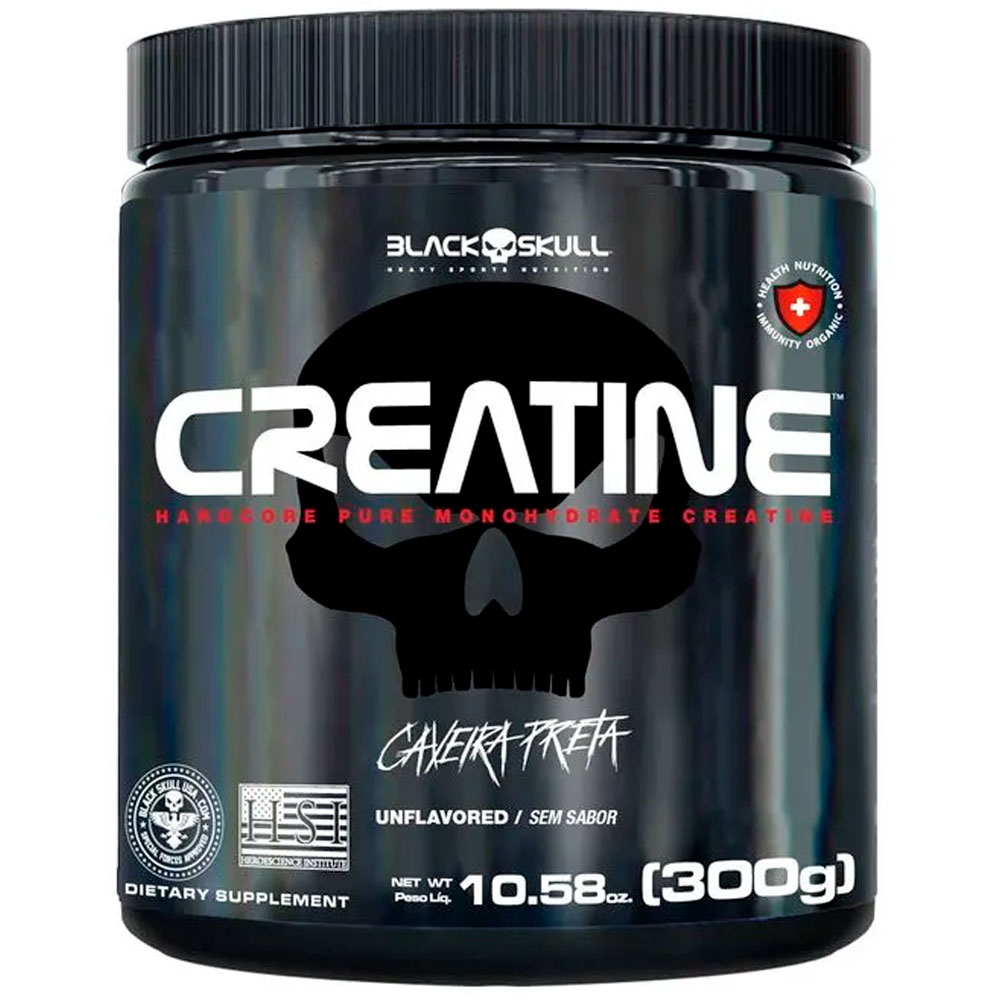 CREATINA 100% PURA - 300G - BLACK SKULL Menor preço em CREATINA 100% PURA - 300G - BLACK SKULL