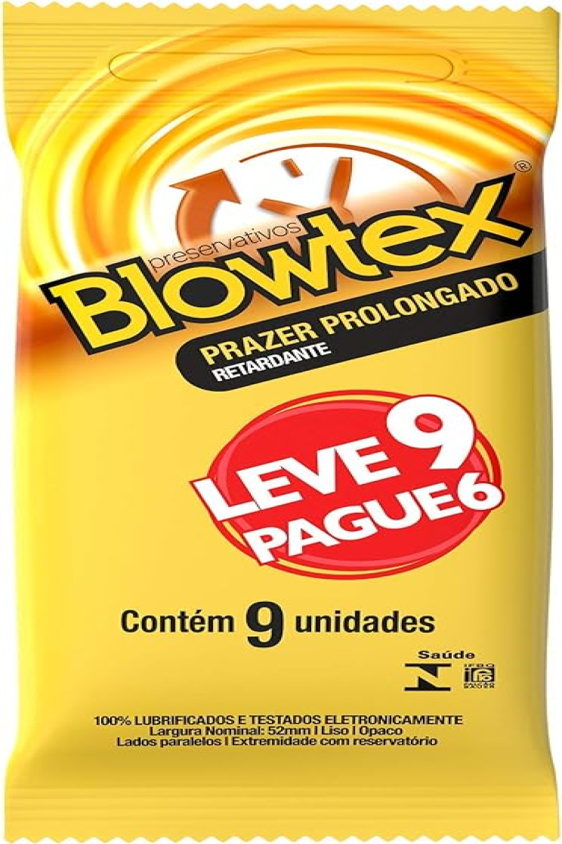 PRESERVATIVO BLOWTEX - PRAZER PROLONGADO L9P6 - 9 UNIDADES