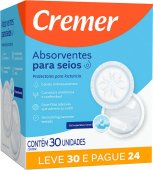 ABSORVENTE DE SEIOS LEVE 30 PAGUE 24 - CREMER