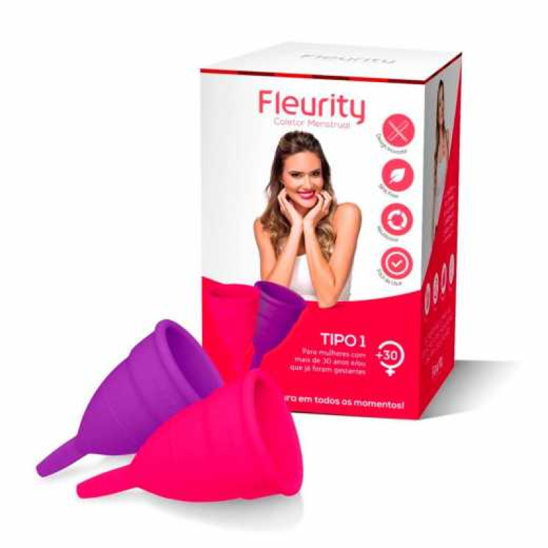 COLETOR MENSTRUAL INTERNO FLEURITY TIPO 1 - 2 UNIDADES