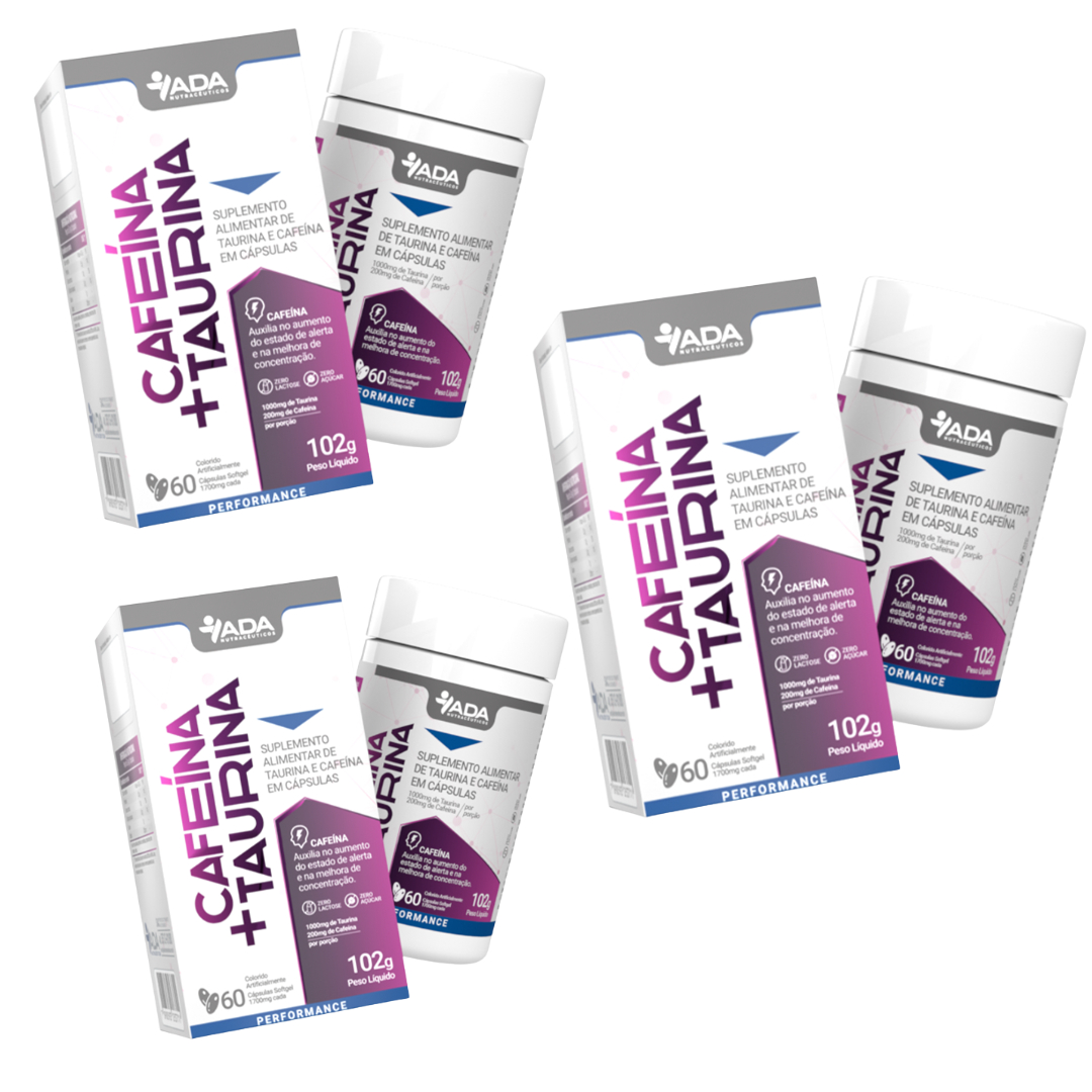 KIT 3UNI CAFEINA + TAURINA 60 CáPS 1700MG - ADA Menor preço em KIT 3UNI CAFEINA + TAURINA 60 CáPS 1700MG - ADA