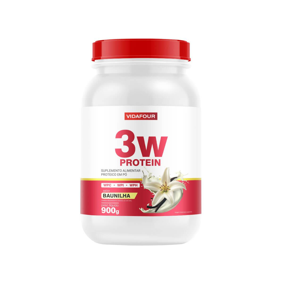 3W PROTEIN (900G) (1 UNIDADE) - BAUNILHA - VIDAFOUR