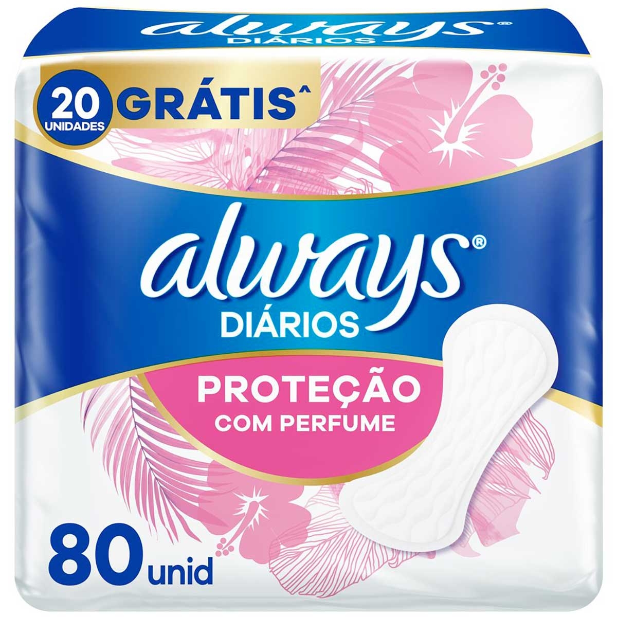 Protetor Diário Always com Perfume com 80 unidades