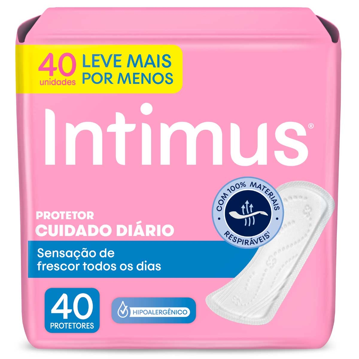 Protetor Diário Intimus Cuidado Diário sem Perfume 40 Unidades Menor preço em Protetor Diário Intimus Cuidado Diário sem Perfume 40 Unidades