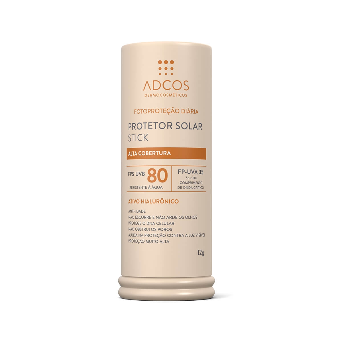 Protetor Solar Base Stick Adcos Alta Cobertura Beige FPS 80 com 12g Menor preço em Protetor Solar Base Stick Adcos Alta Cobertura Beige FPS 80 com 12g