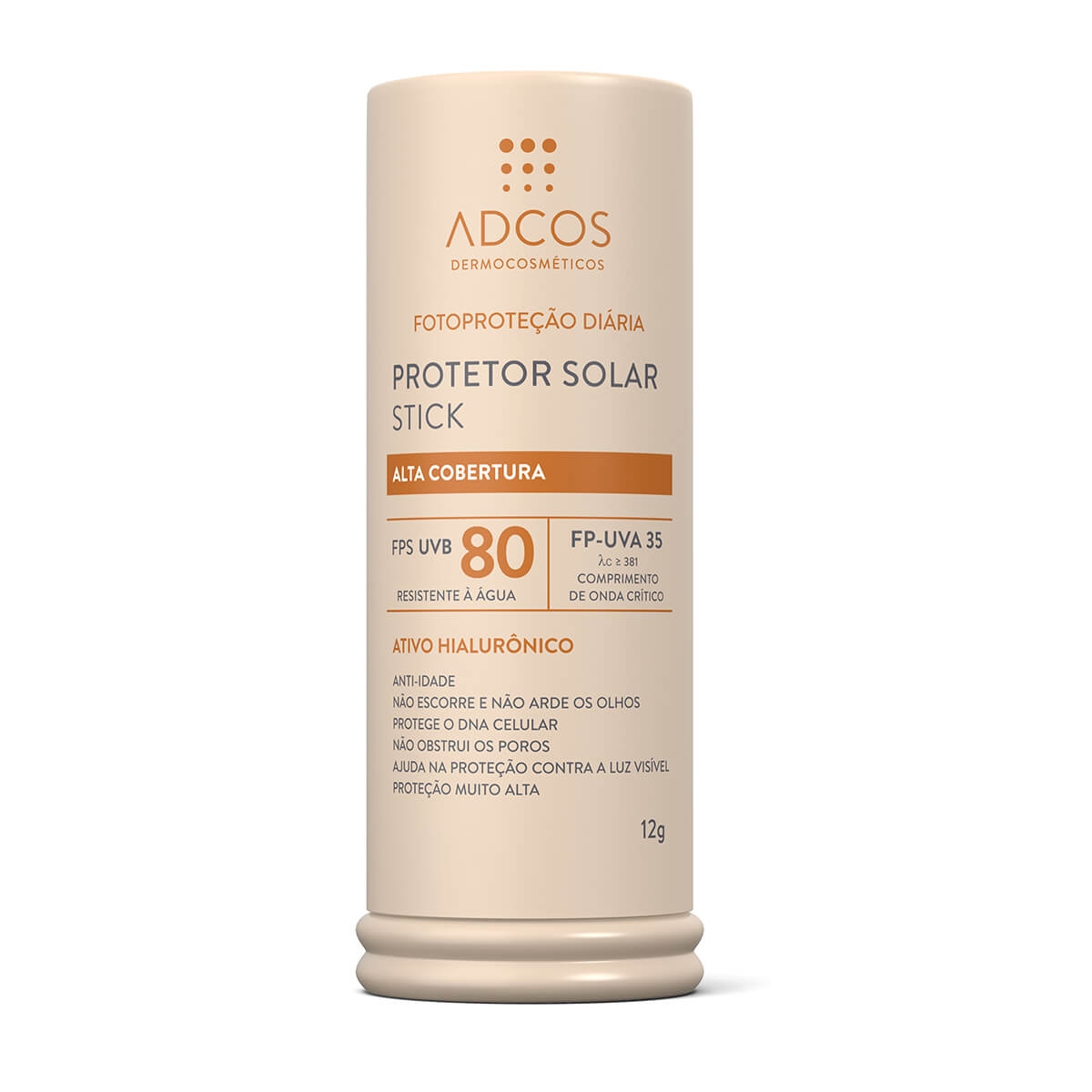 Protetor Solar Facial Base Stick Adcos Alta Cobertura Nude FPS 80 com 12g Menor preço em Protetor Solar Facial Base Stick Adcos Alta Cobertura Nude FPS 80 com 12g