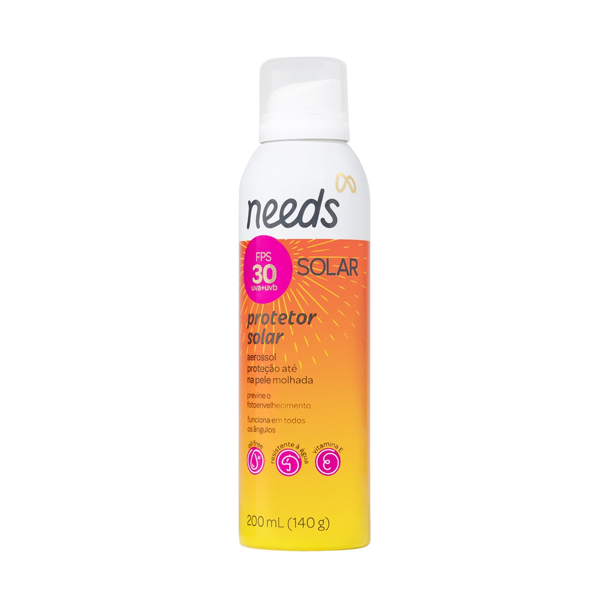 Protetor Solar Corporal Spray Aerossol Needs Solar FPS 30 200ml Menor preço em Protetor Solar Corporal Spray Aerossol Needs Solar FPS 30 200ml