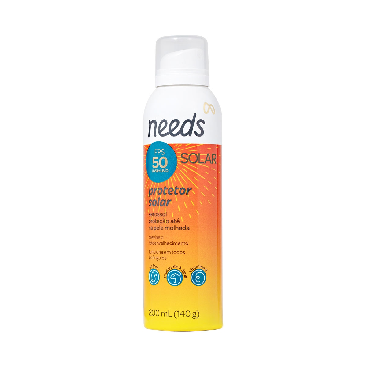 Protetor Solar Corporal Spray Aerossol Needs Solar FPS 50 200ml Menor preço em Protetor Solar Corporal Spray Aerossol Needs Solar FPS 50 200ml