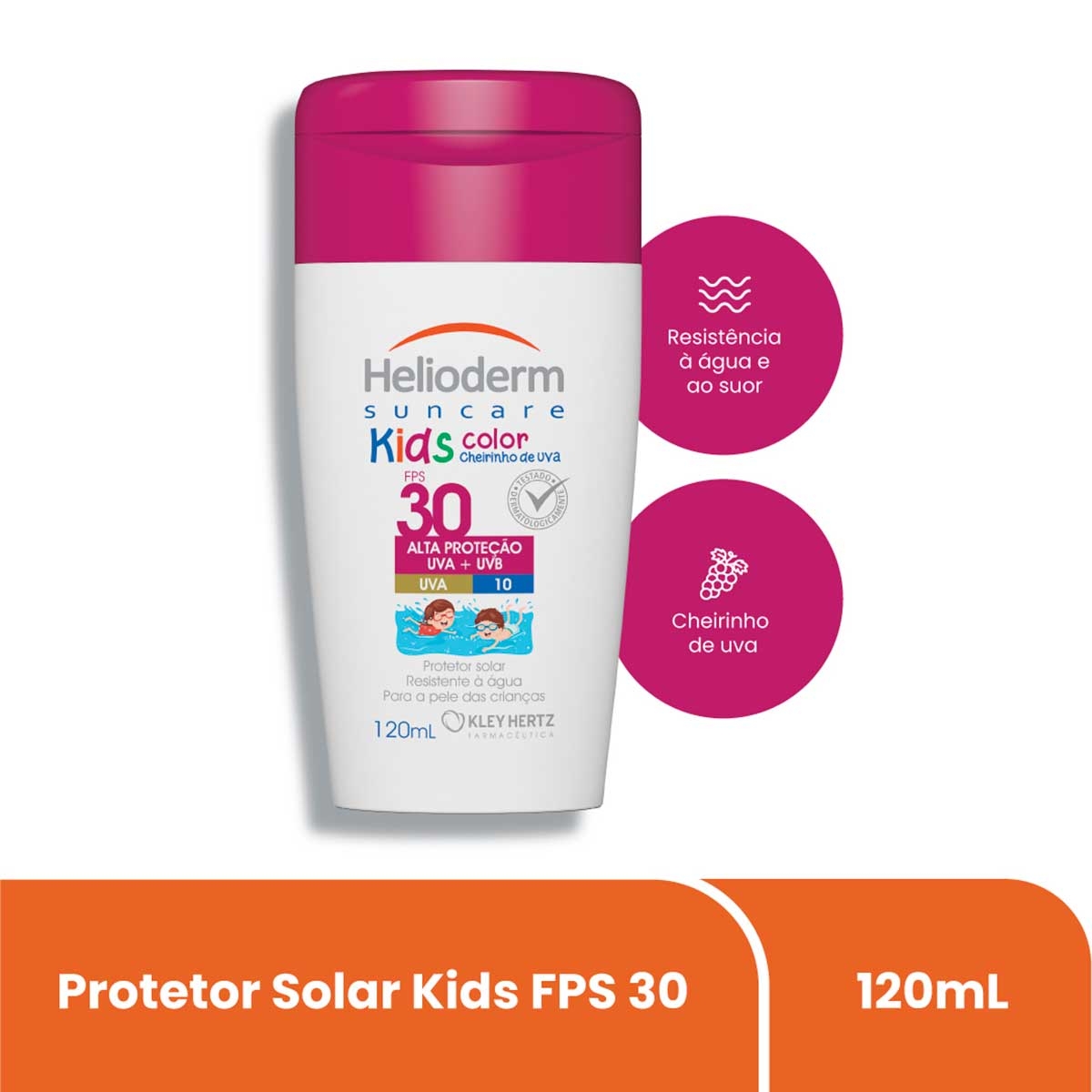 Protetor Solar Corporal Helioderm Suncare Kids Color FPS30 com 120ml 120ml