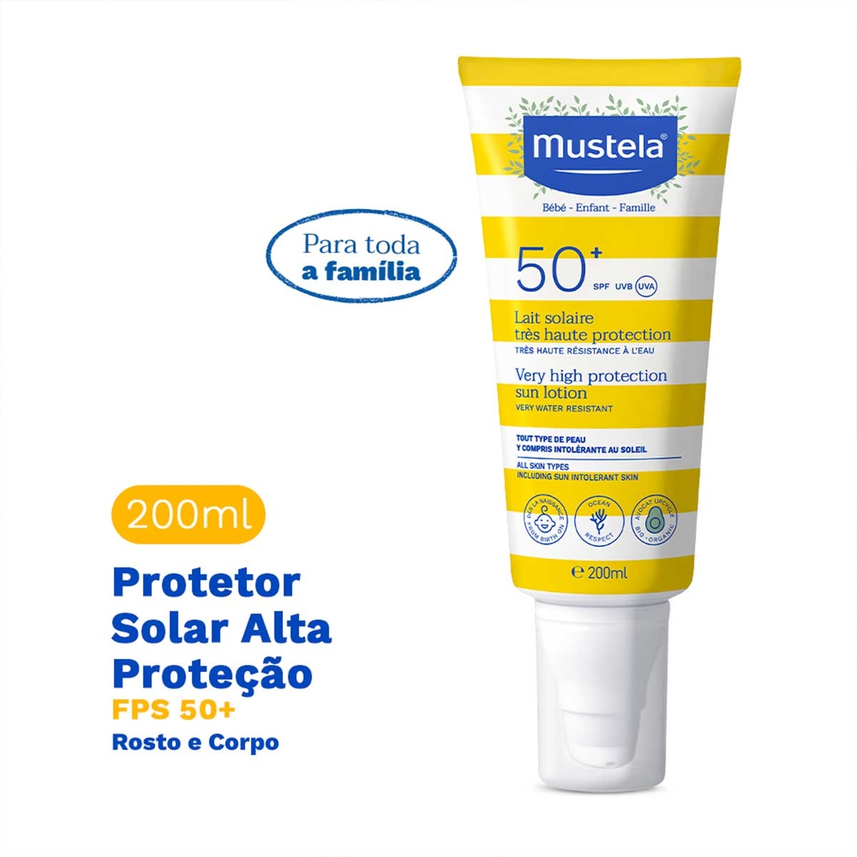 Protetor Solar Corporal Mustela FPS50+ 200ml
