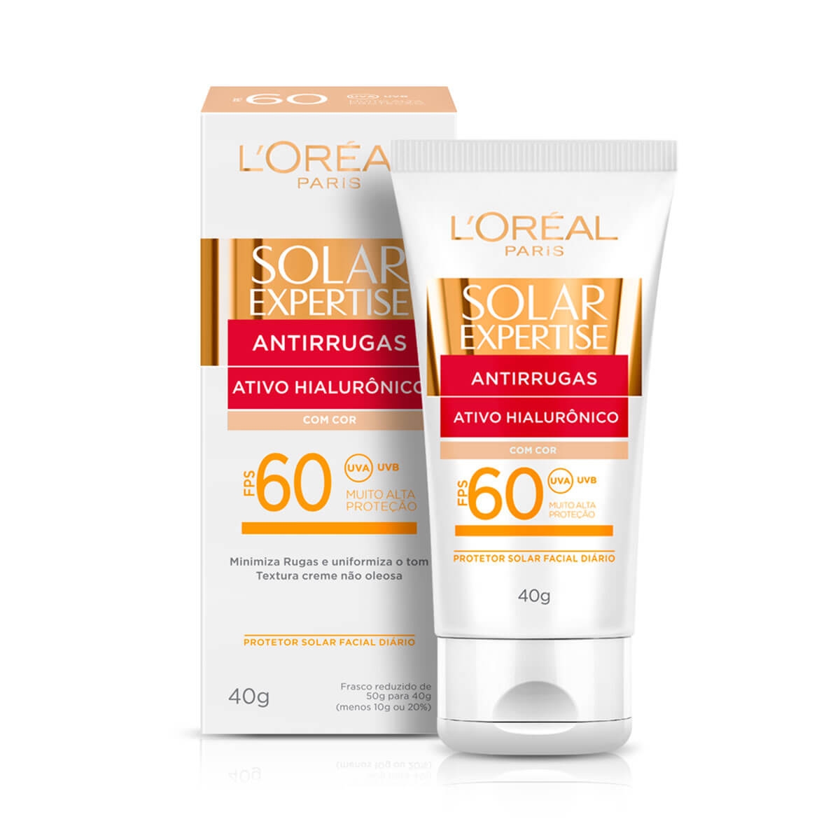 Protetor Solar Facial L'Oréal Expertise Antirrugas Cor FPS60 com 40g 40g