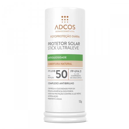 Protetor Solar Facial Adcos Stick Ultraleve Peach FPS50 com 12g