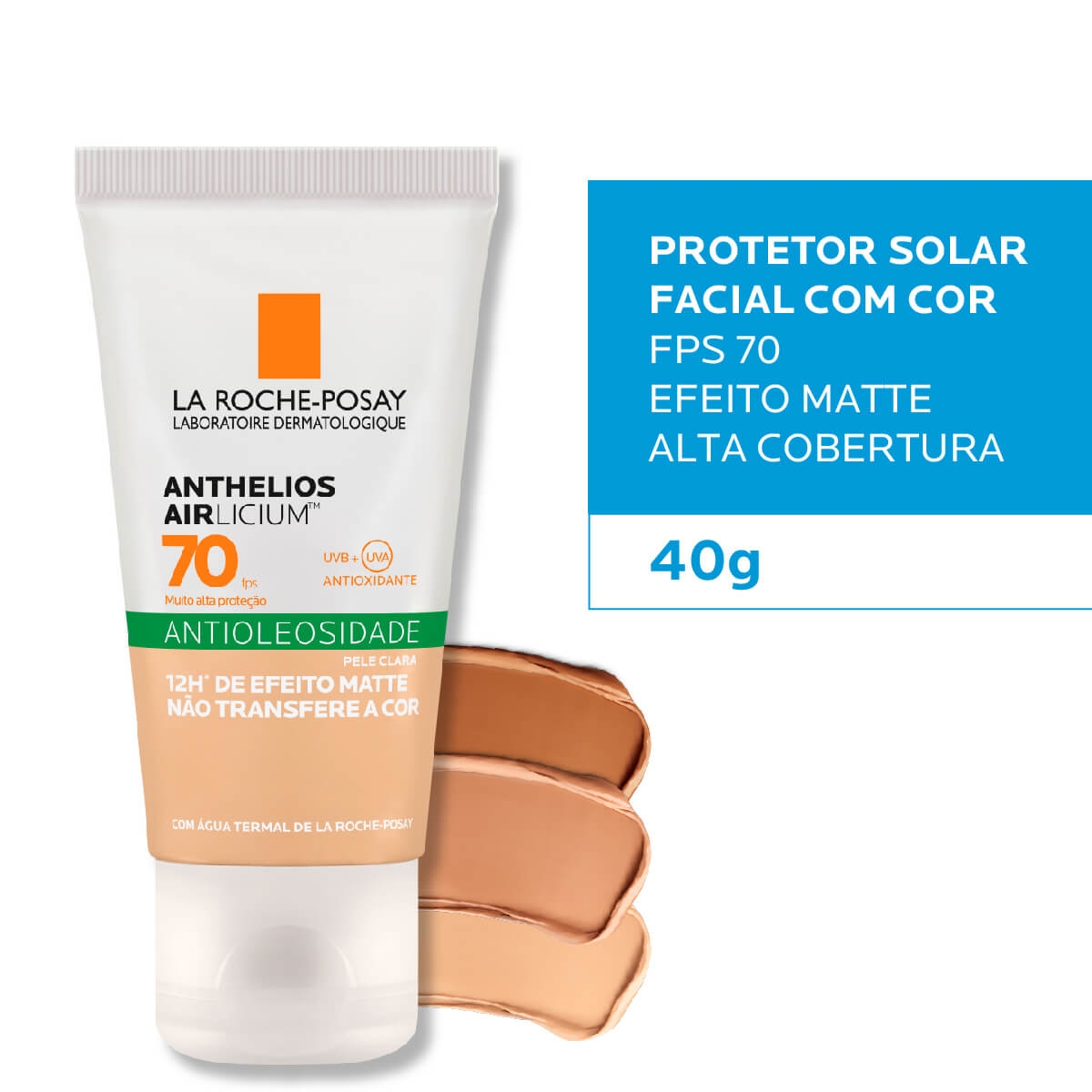 Protetor Solar La Roche-Posay FPS 70 Anthelios Airlicium Com Cor Pele Clara Antioleosidade com 40g Menor preço em Protetor Solar La Roche-Posay FPS 70 Anthelios Airlicium Com Cor Pele Clara Antioleosidade com 40g