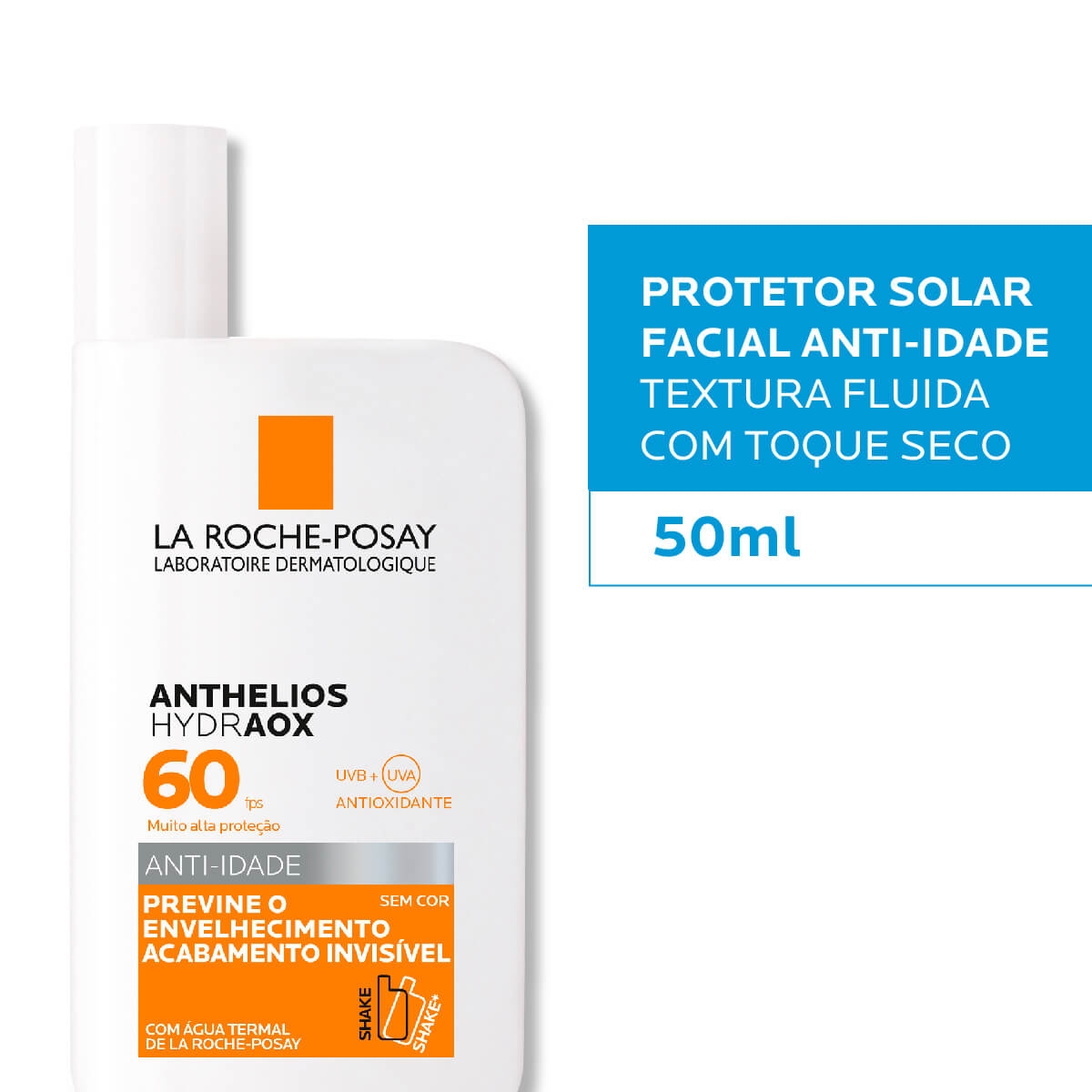 PROTETOR SOLAR FACIAL LA ROCHE-POSAY ANTHELIOS HYDRAOX ANTI-IDADE FPS 60 COM 50G