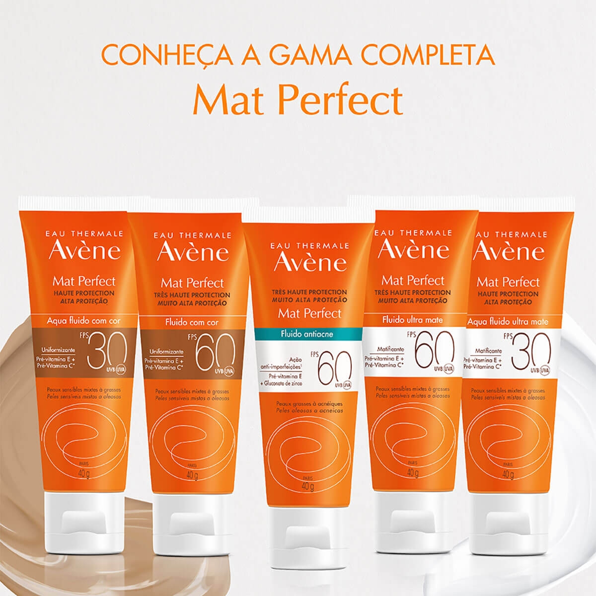 Protetor Solar Facial Avène Mat Perfect Fluido com Cor FPS 60 com 40g ...
