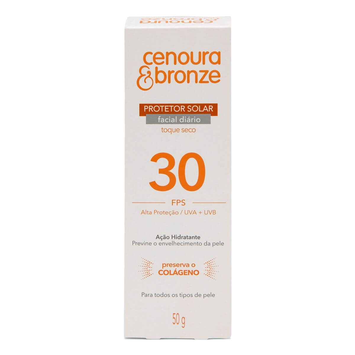 Protetor Solar Facial Cenoura & Bronze FPS30 com 50g