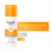 Protetor Solar Facial Eucerin Sun CC Cream Médio FPS 60 com 50ml