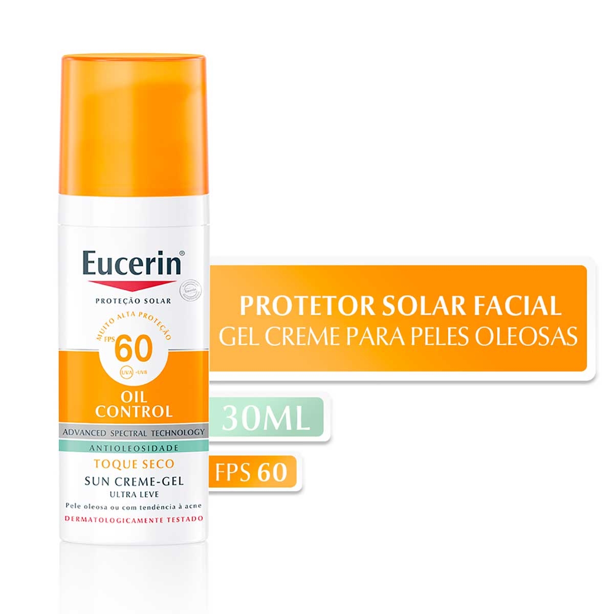 Protetor Solar Facial Eucerin Sun Oil Control FPS 60 com 52g | Droga Raia