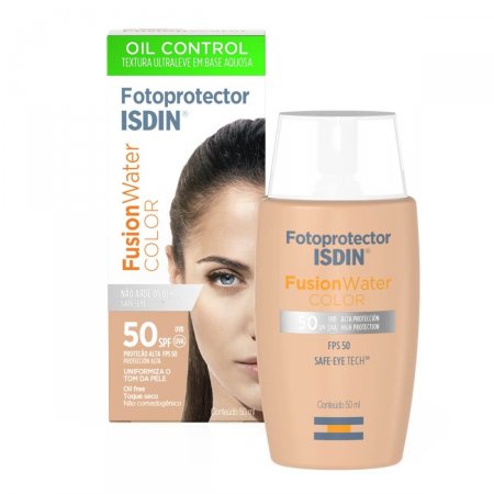 Protetor Solar Facial Isdin Fotoprotector Fusion Water Color FPS 50 com 50ml