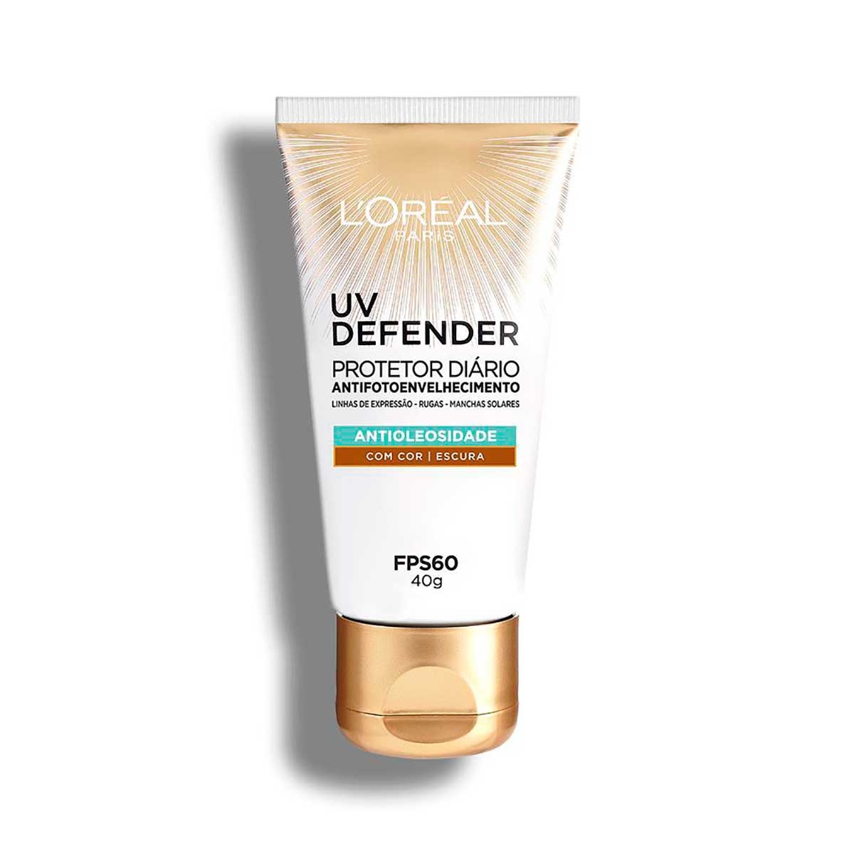 Protetor Solar Facial L'Oréal UV Defender Antioleosidade Cor Escura FPS60 40g 40g