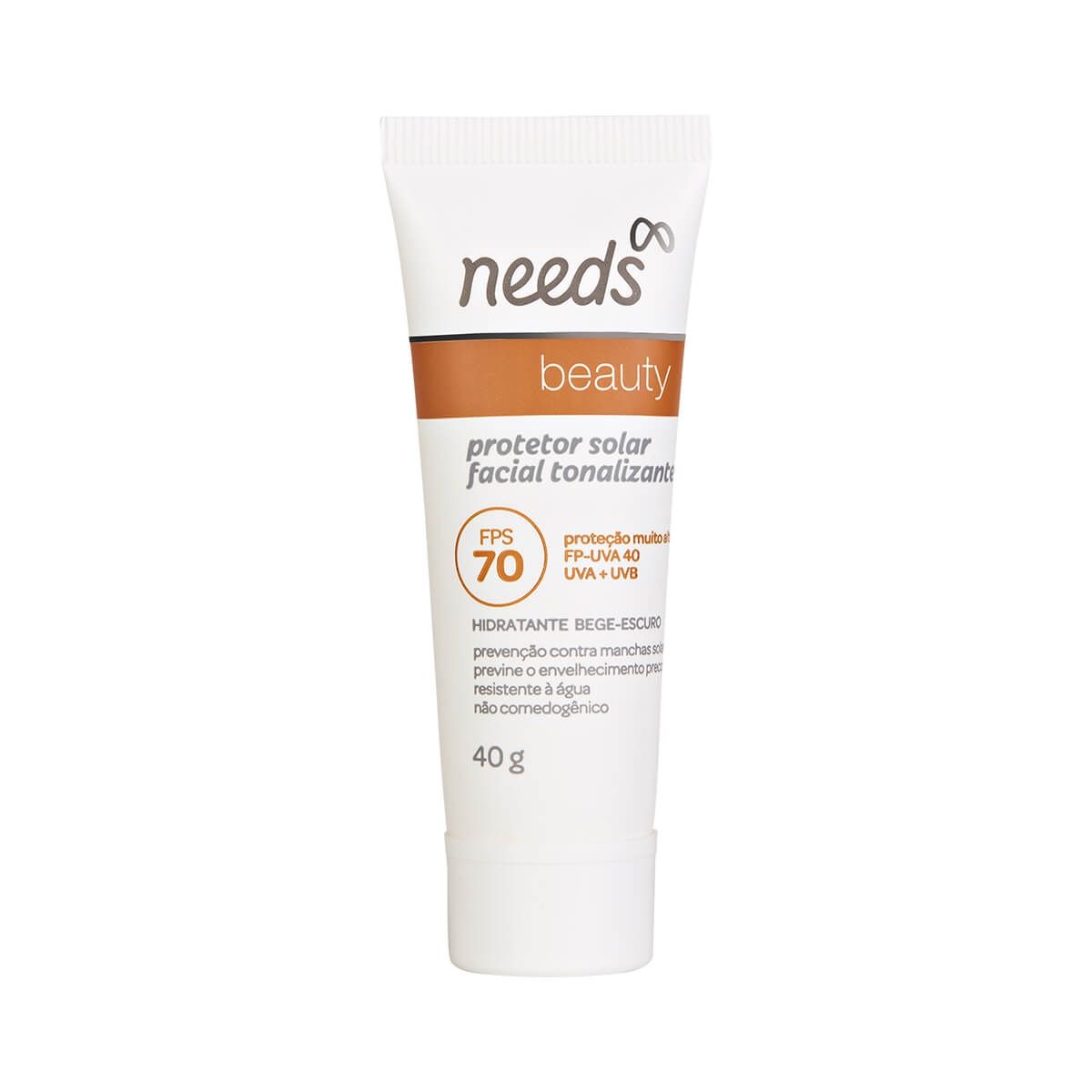 Protetor Solar Facial Needs Beauty Bege EScuro FPS70 com 40g | Droga Raia