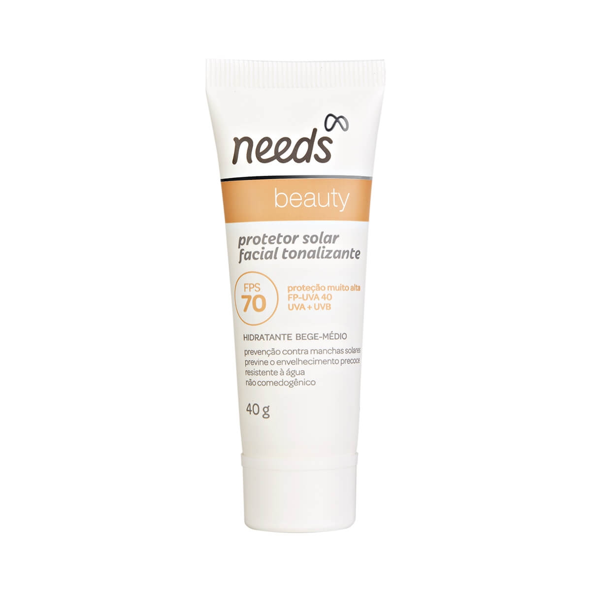 Protetor Solar Facial Needs Beauty Bege Médio FPS70 40g | Droga Raia