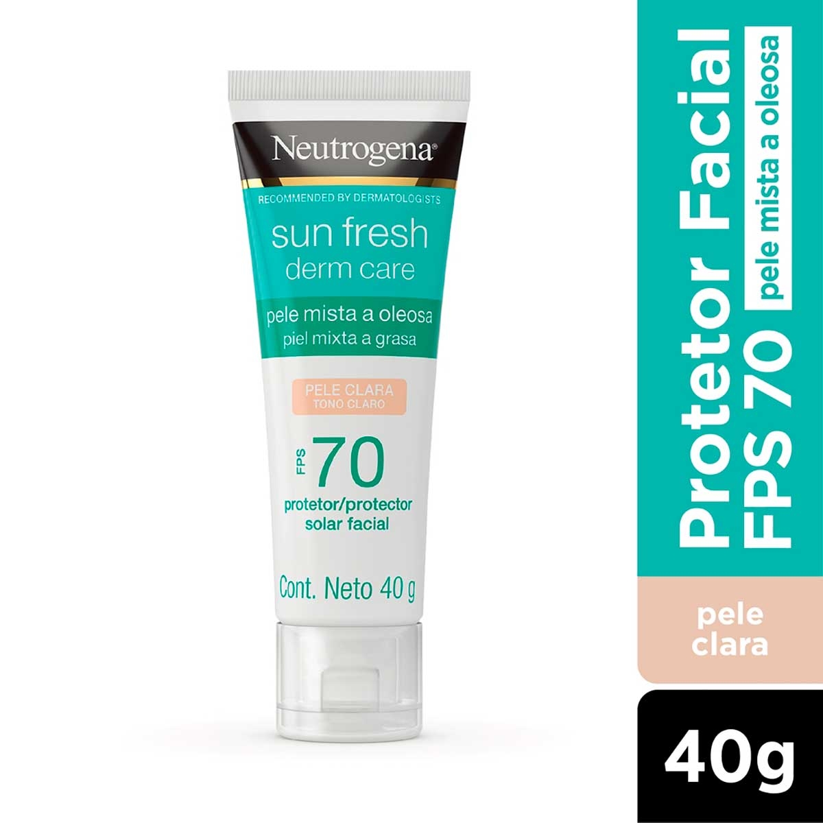 Protetor Solar Facial Neutrogena Sun Fresh Derm Care Pele Clara FPS 70