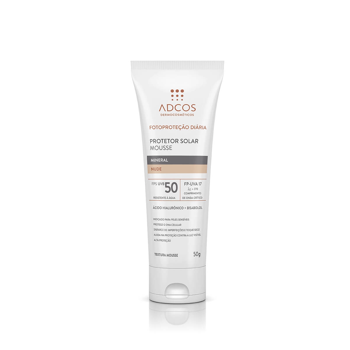 Protetor Solar Mousse Adcos Mineral Nude FPS50 50g
