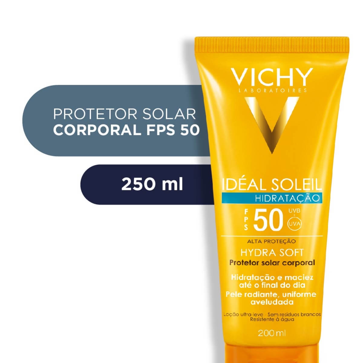 Protetor Solar Corporal Vichy Idéal Soleil Hydra Soft FPS 50 com 200ml Menor preço em Protetor Solar Corporal Vichy Idéal Soleil Hydra Soft FPS 50 com 200ml
