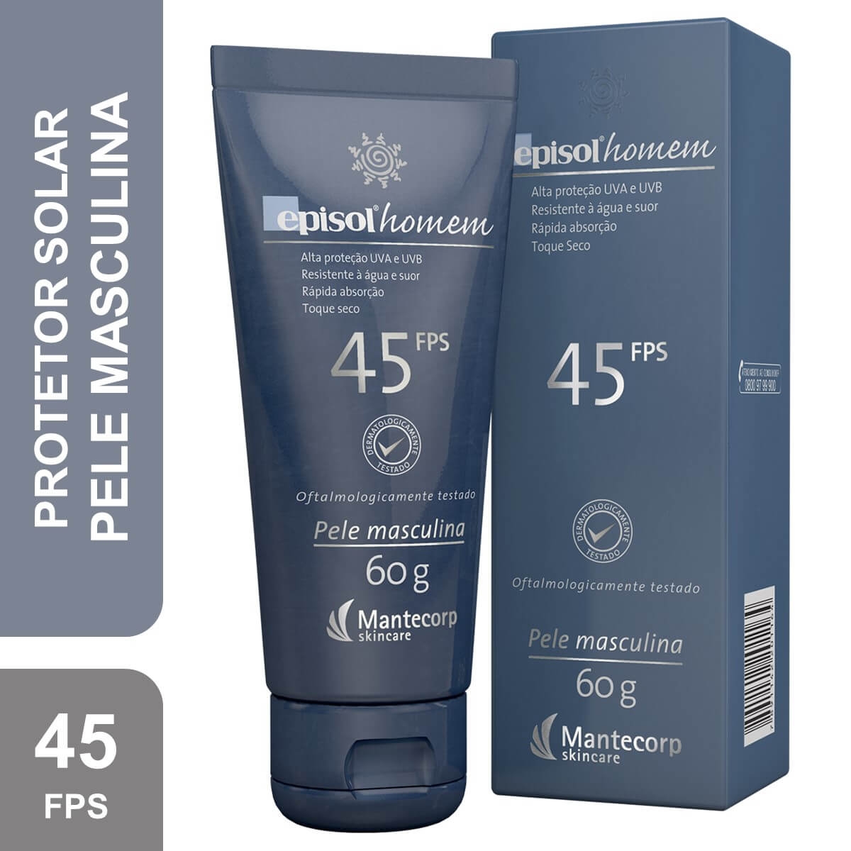Protetor Solar Masculino Episol Homem FPS 45 com 60g | Droga Raia