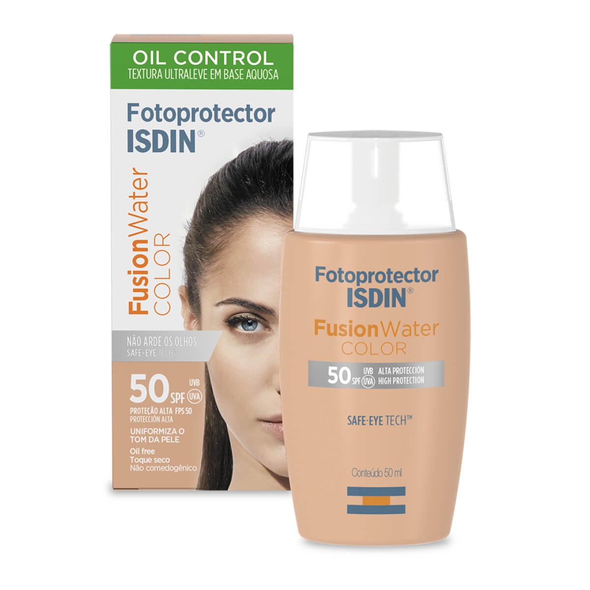 Protetor Solar Facial Isdin Fotoultra Fusion Water Color FPS64 50ml
