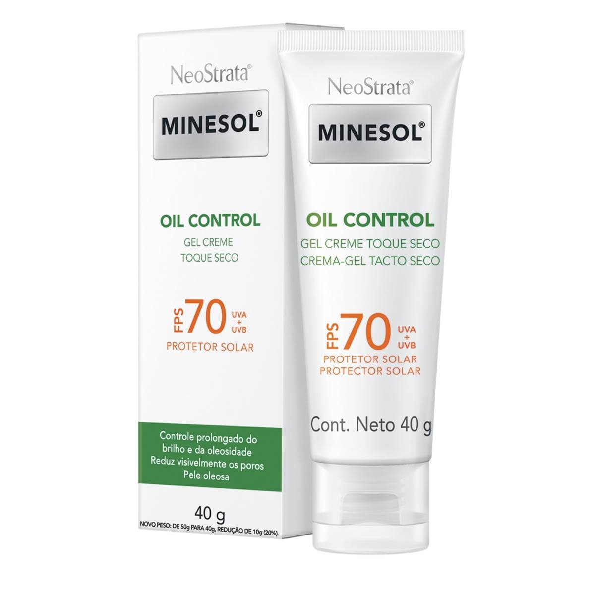 Protetor Solar Gel Creme Facial Neostrata Minesol Oil Control Toque Seco FPS70 