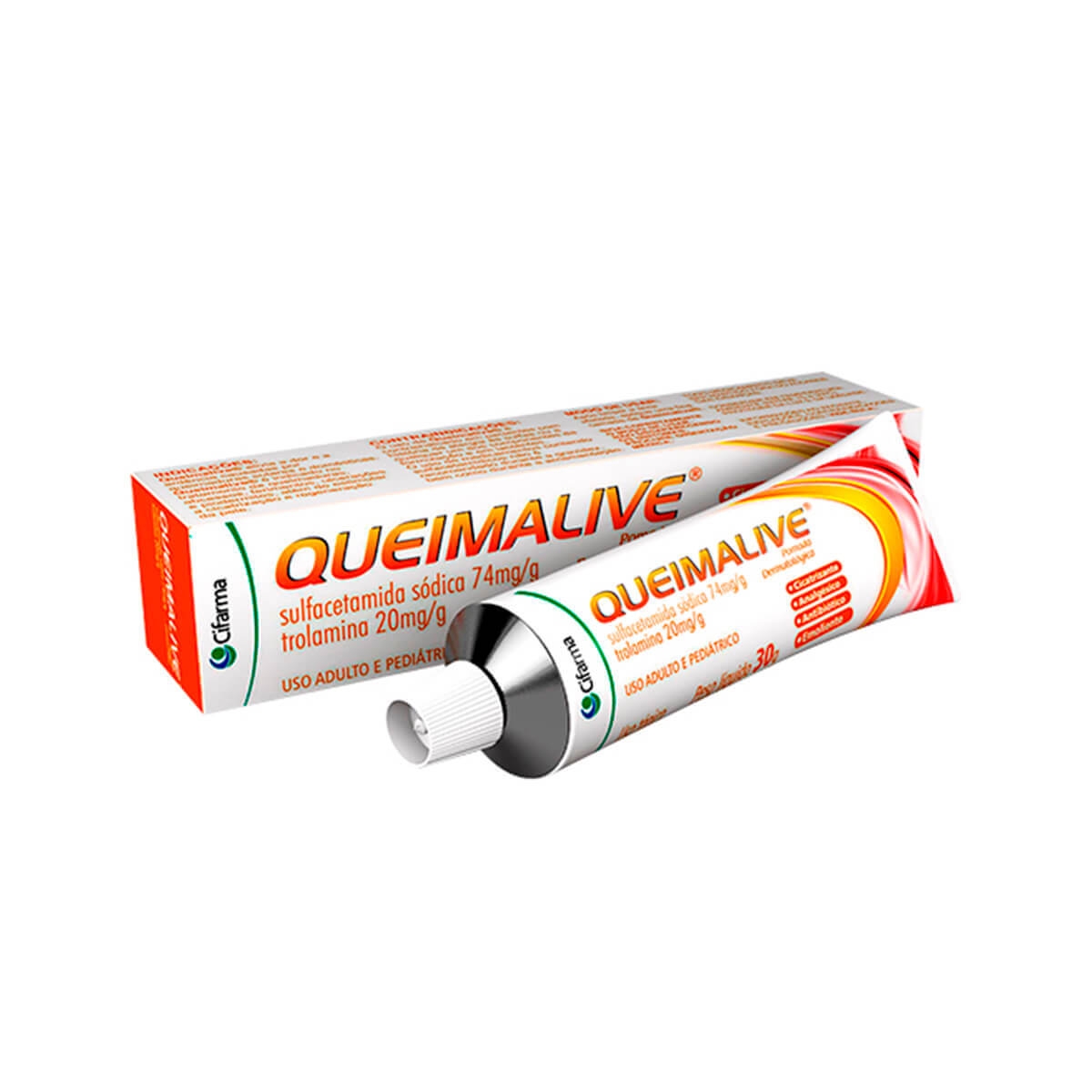 Queimalive 74mg/g + 20mg/g Pomada Dermatológica com 30g | Droga Raia