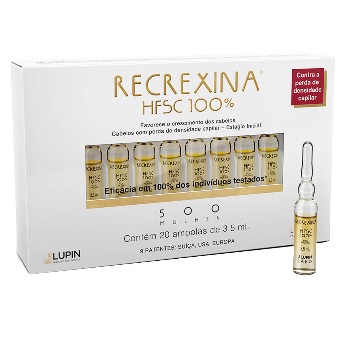 Recrexina HFSC 100% - 500 Mulher Lupin 20 Ampolas