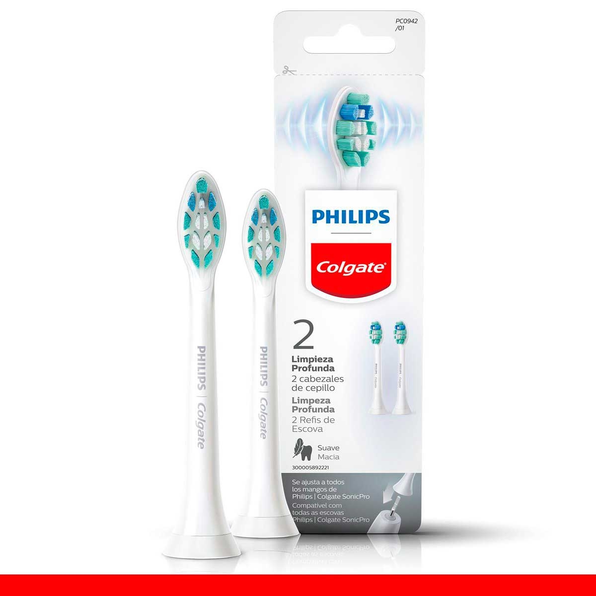 Refil para Escova de Dente Elétrica Philips Colgate SonicPro Limpeza Profunda com 2 unidades 2 Unidades