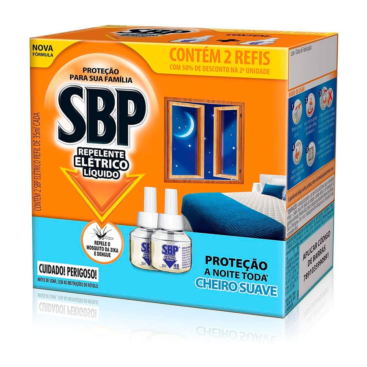 Refil para Repelente de Tomada SBP Cheiro Suave com 2 Unidades de 35ml 2 Unidades