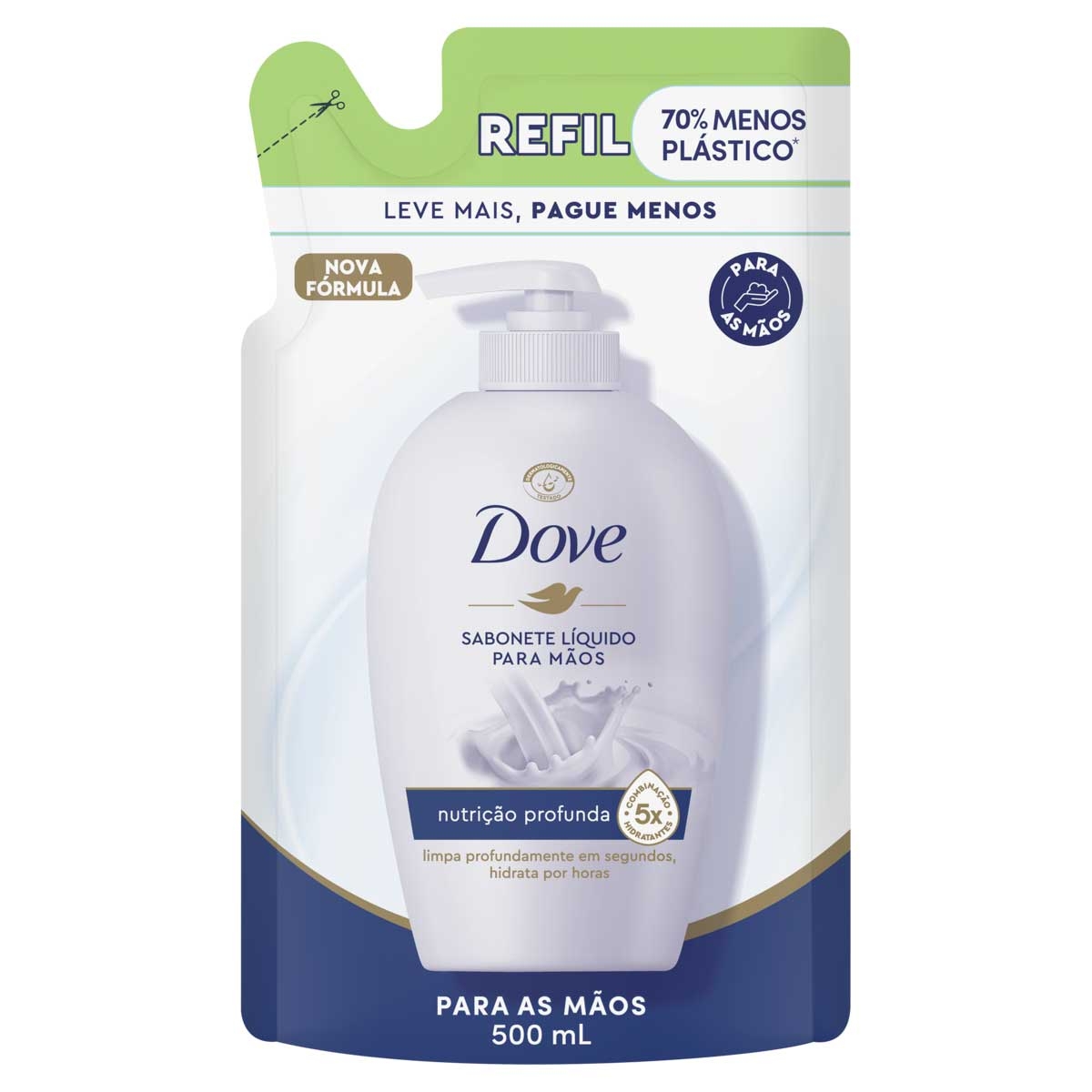 Refil Sabonete Líquido Para as Mãos Dove Nutrição Profunda 500ml Menor preço em Refil Sabonete Líquido Para as Mãos Dove Nutrição Profunda 500ml