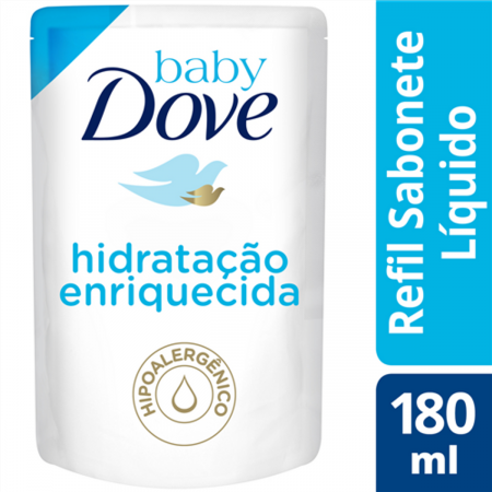 Sabonete Líquido Baby Dove Hidratação Enriquecida Refil 180mL | Drogaraia.com Foto 1
