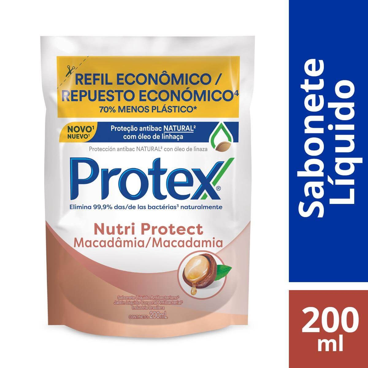 Refil Sabonete Líquido Corporal Protex Macadâmia com 200ml Menor preço em Refil Sabonete Líquido Corporal Protex Macadâmia com 200ml