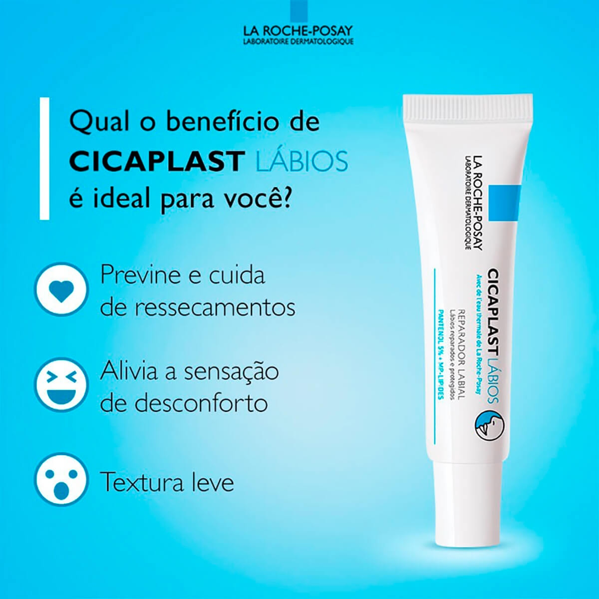 Reparador Labial Cicaplast Lábios La Roche-Posay com 7,5ml | Droga Raia