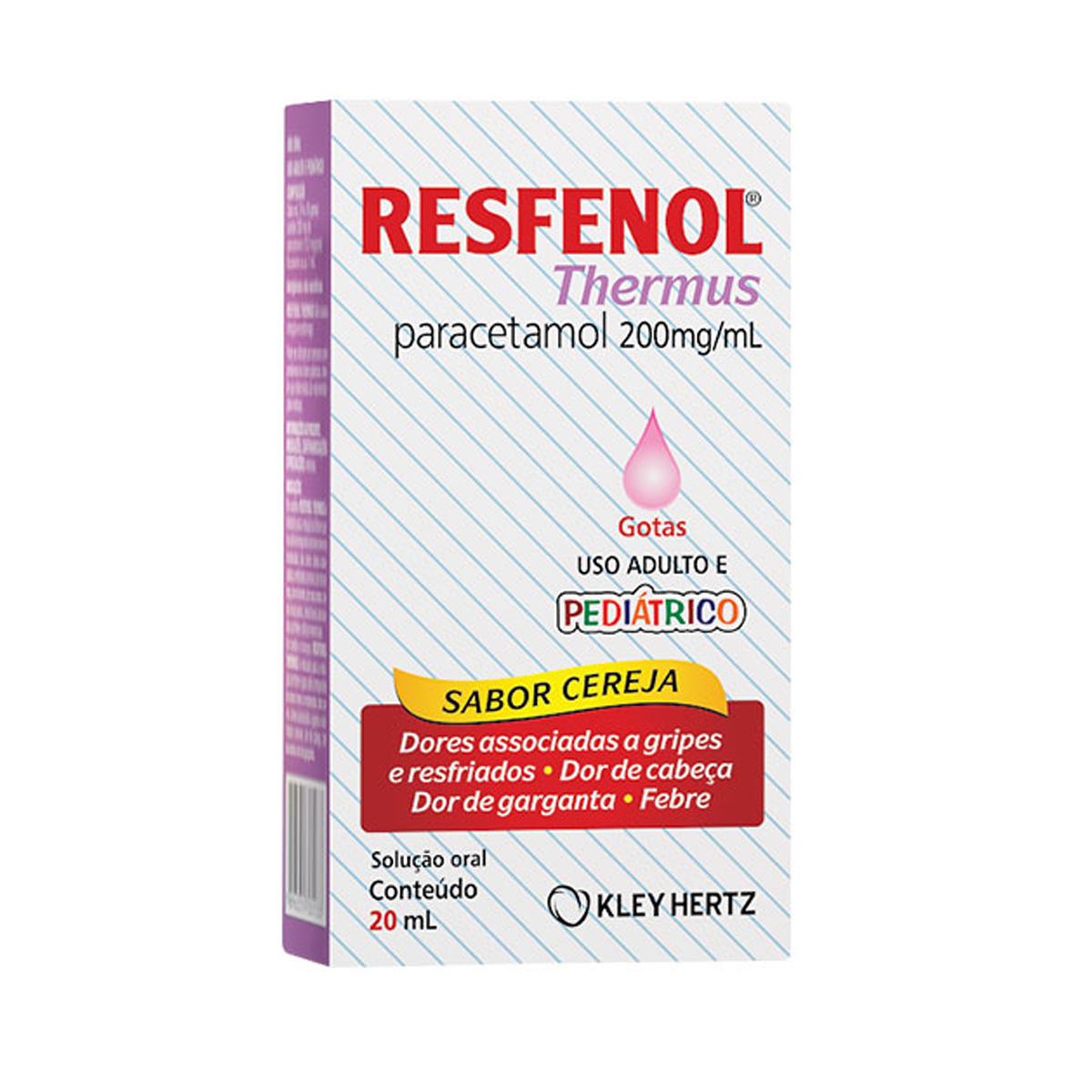 Resfenol Thermus Paracetamol 200mg/ml Solução Oral Sabor Cereja 20ml