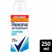 Desodorante Feminino Rexona Cotton Dry Aerosol Antitranspirante 72h com 250ml
