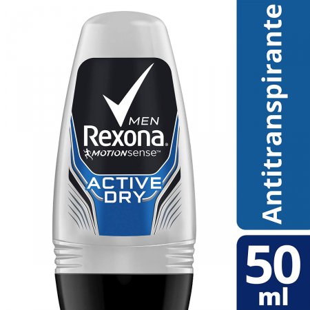 Desodorante Roll-On Rexona Men Active Dry Masculino com 50ml