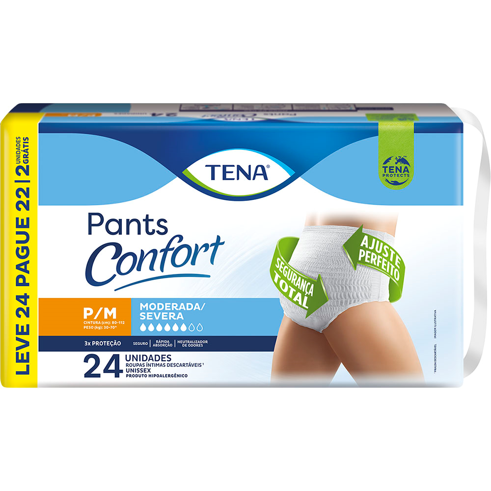 Fralda Calça Geriátrica Unissex Tena Pants Confort P/M 24 unidades Menor preço em Fralda Calça Geriátrica Unissex Tena Pants Confort P/M 24 unidades