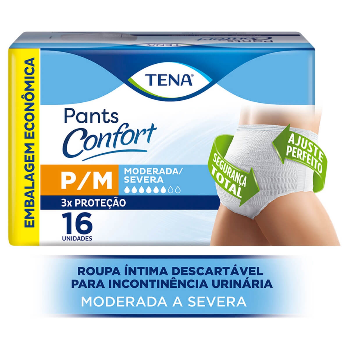 Roupa Íntima Descartável Tena Pants Confort P/M com 16 unidades Menor preço em Roupa Íntima Descartável Tena Pants Confort P/M com 16 unidades
