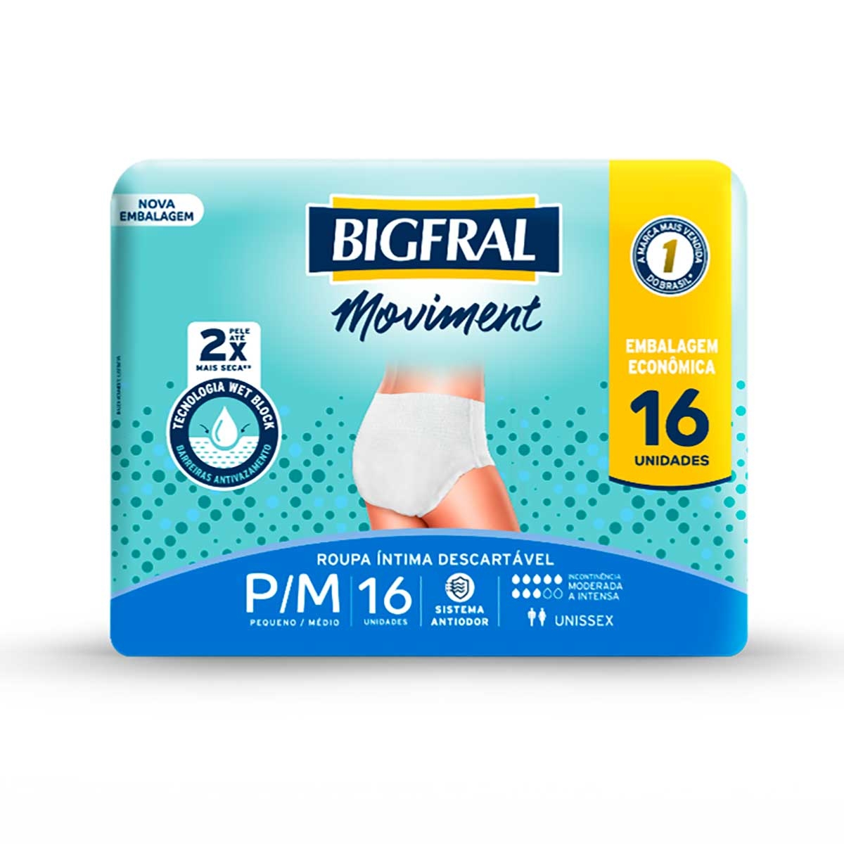 Roupa Íntima Descartável Bigfral Moviment Unissex P/M com 16 Unidades Menor preço em Roupa Íntima Descartável Bigfral Moviment Unissex P/M com 16 Unidades