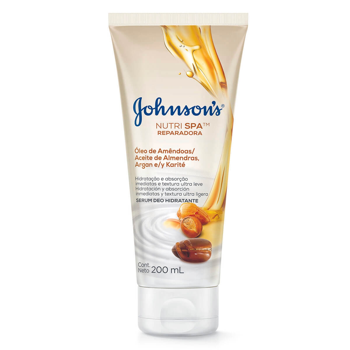 Sérum Deo Hidratante Johnson's Nutri Spa Reparadora Óleo de Amêndoas, Argan e Karité Menor preço em Sérum Deo Hidratante Johnson's Nutri Spa Reparadora Óleo de Amêndoas, Argan e Karité