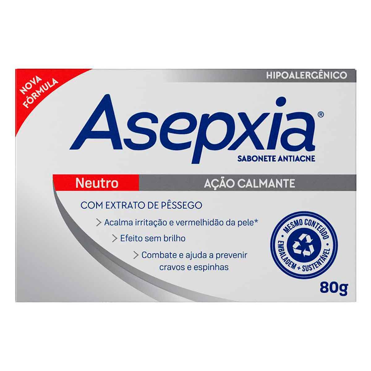 Sabonete Antiacne em Barra Asepxia Neutro com 80g Menor preço em Sabonete Antiacne em Barra Asepxia Neutro com 80g