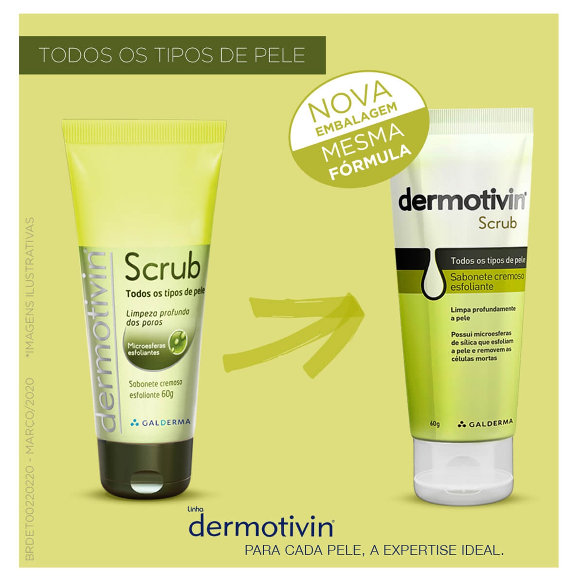 Sabonete Líquido Cremoso Esfoliante Dermotivin Scrub com 60g | Droga Raia
